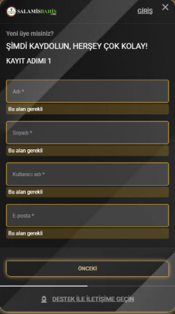 kaydolma birinci adım